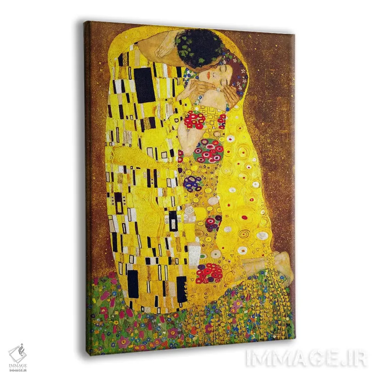تابلو بوسه اثر گوستاو کلیمت - نمای پرسپکتیو محصول