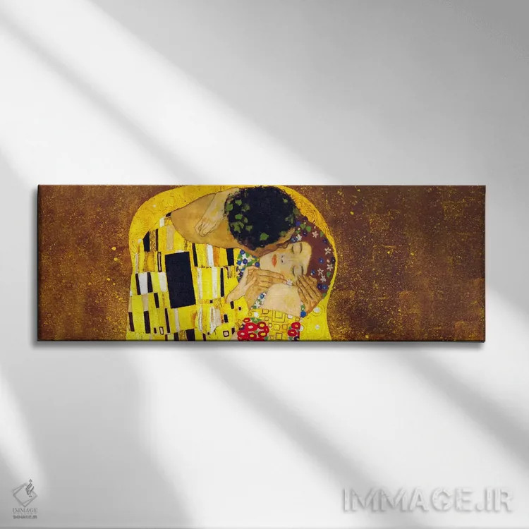 تابلو بوسه (پانوراما) اثر گوستاو کلیمت - نمای روبهرو روی دیوار
