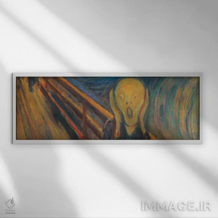 تابلو جیغ (پانوراما) اثر ادوارد مونک (نقاش نروژی) - نمای قابدار سفید