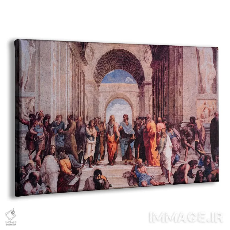 تابلو مدرسهٔ آتن اثر رافائل (نقاش مشهور رنسانس) - نمای پرسپکتیو محصول