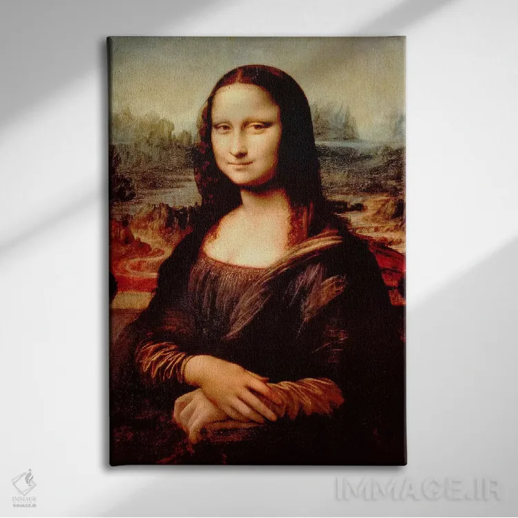 تابلو مونالیزا اثر لئوناردو داوینچی (نقاش و مخترع ایتالیایی) - نمای روبهرو روی دیوار