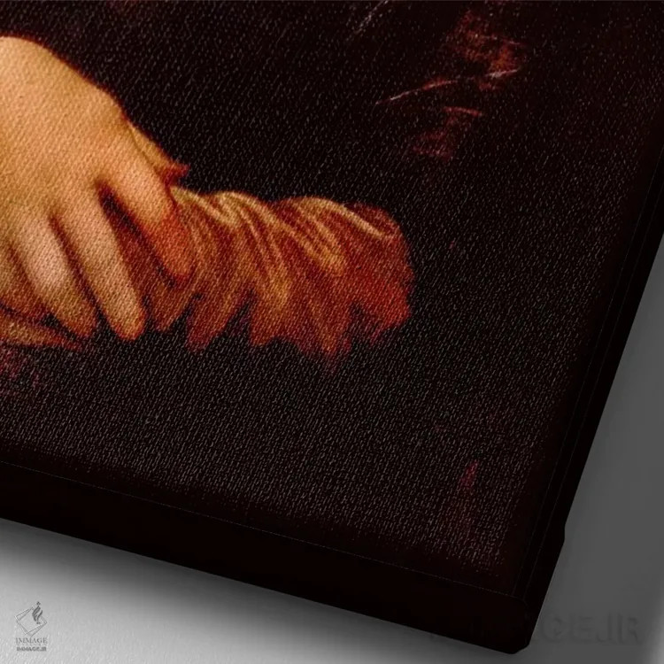 تابلو مونالیزا اثر لئوناردو داوینچی (نقاش و مخترع ایتالیایی) - نمای نزدیک بافت بوم