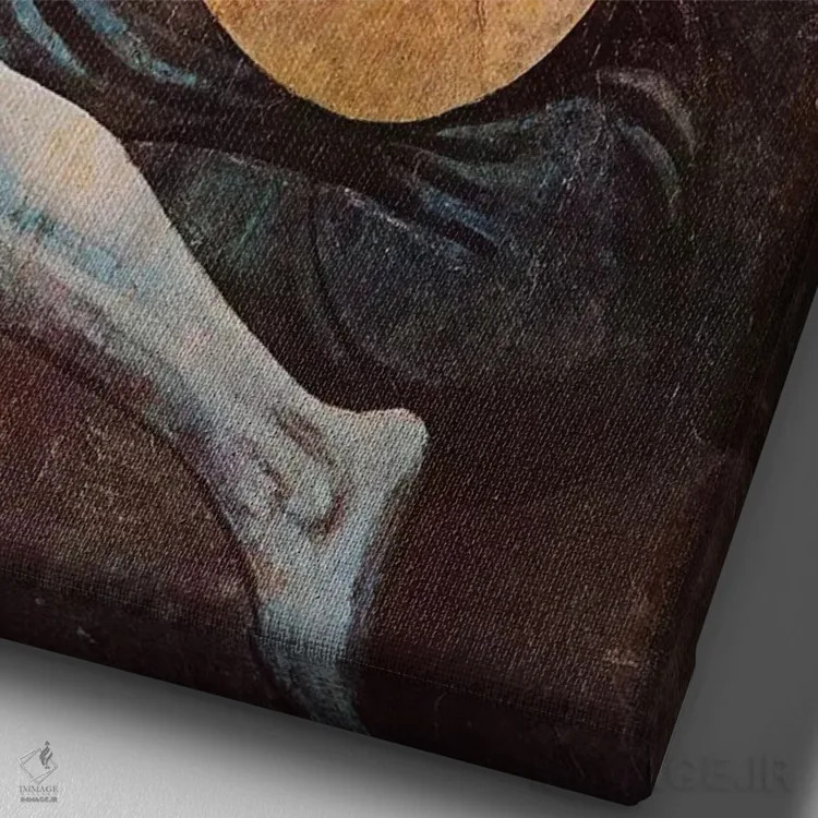 تابلو گیتاریست پیر اثر پابلو پیکاسو - نمای نزدیک بافت بوم