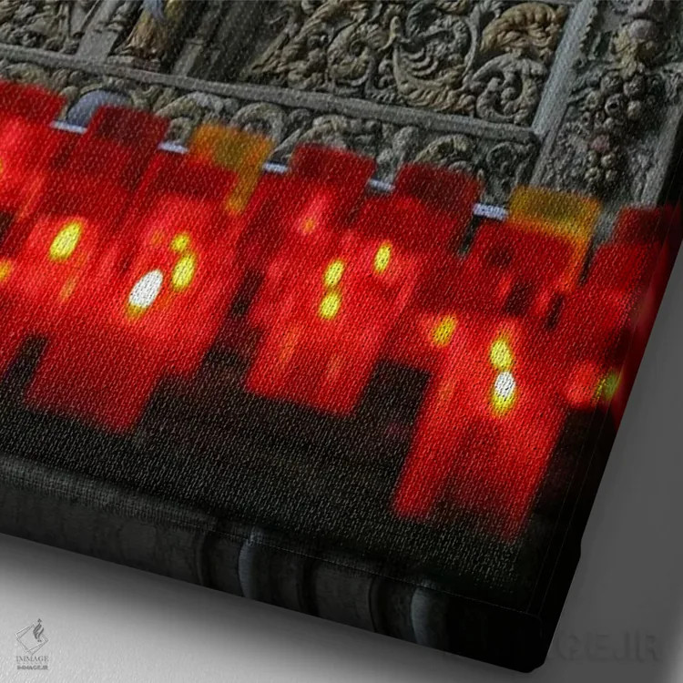 تابلو نور کاتولیک (ایماژ معنویتی) اثر هنرمند ناشناس - نمای نزدیک بافت بوم