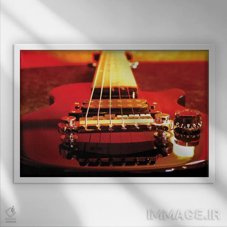 تابلو گیتار الکتریک اثر هنرمند ناشناس - نمای قابدار سفید