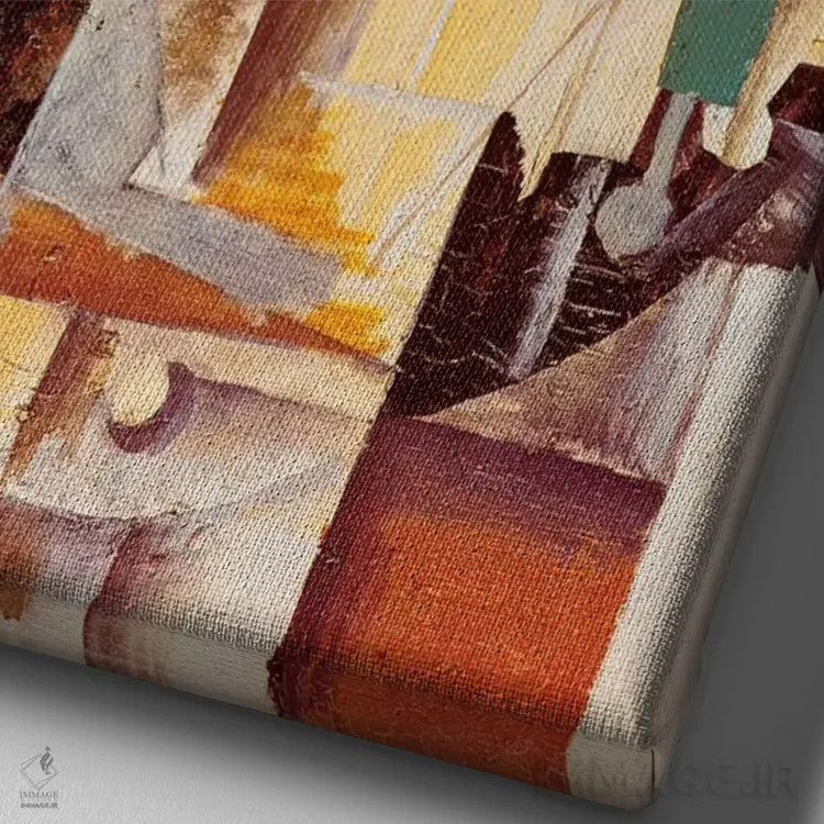 تابلو ویولن و گیتار اثر پابلو پیکاسو - نمای نزدیک بافت بوم