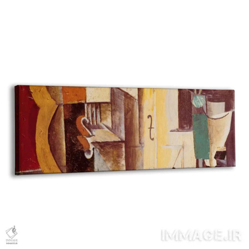 تابلو ویولن و گیتار (پانوراما) اثر پابلو پیکاسو - نمای پرسپکتیو محصول
