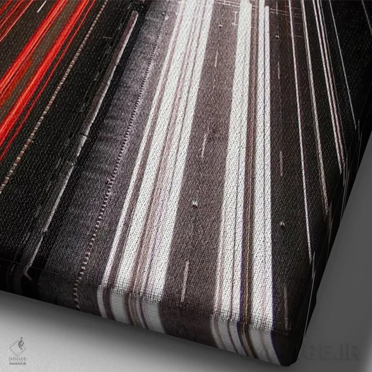 تابلو چراغهای جاده اثر هنرمند ناشناس - نمای نزدیک بافت بوم