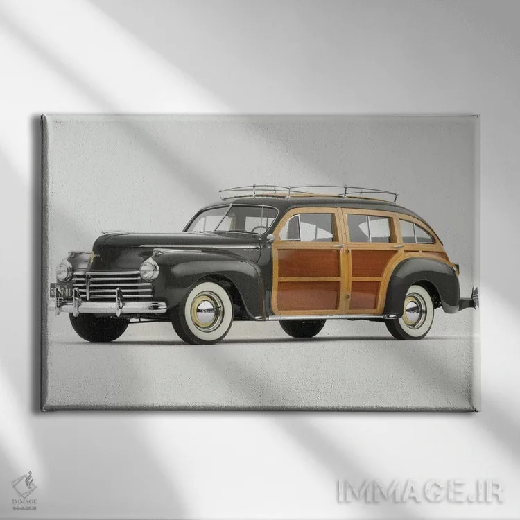 تابلو کرایسلر تاون اند کانتری ۱۹۴۱ (خودرو) اثر هنرمند ناشناس - نمای روبهرو روی دیوار