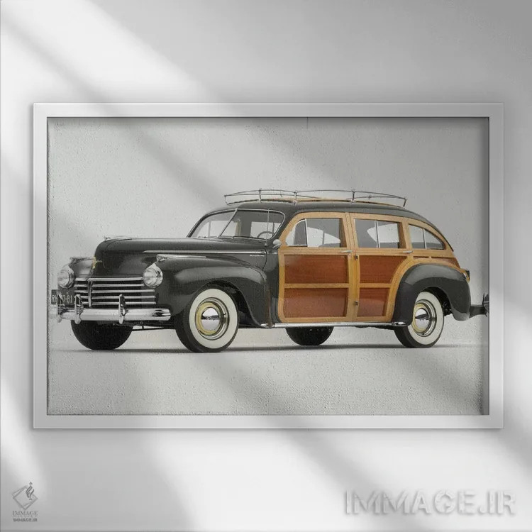 تابلو کرایسلر تاون اند کانتری ۱۹۴۱ (خودرو) اثر هنرمند ناشناس - نمای قابدار سفید