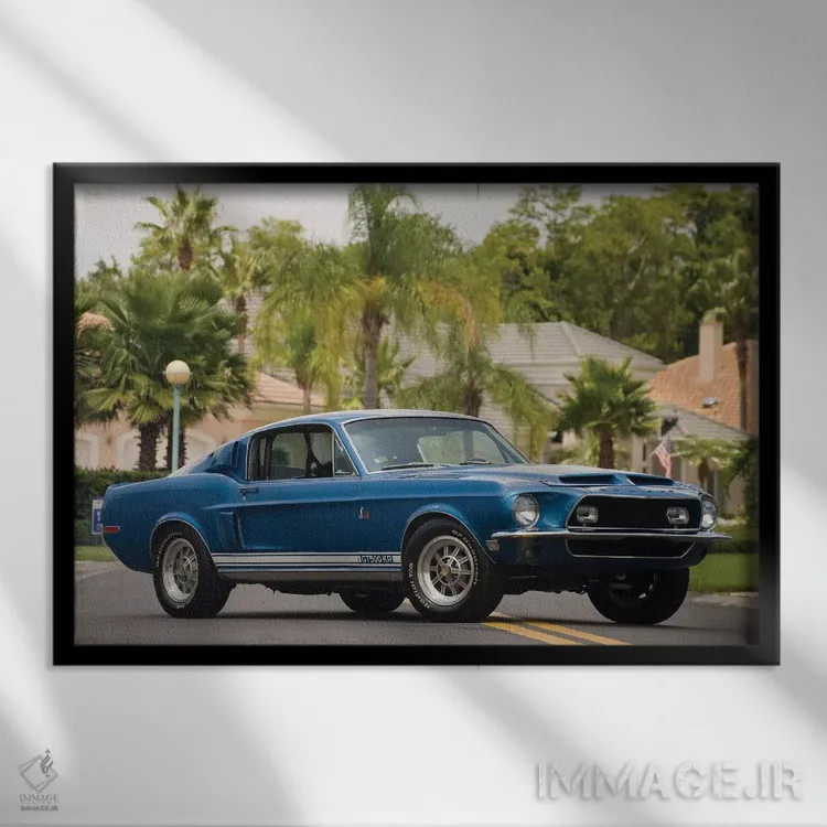 تابلو شلبی GT500KR فستبک ۱۹۶۸ (خودرو) اثر هنرمند ناشناس - نمای قابدار مشکی