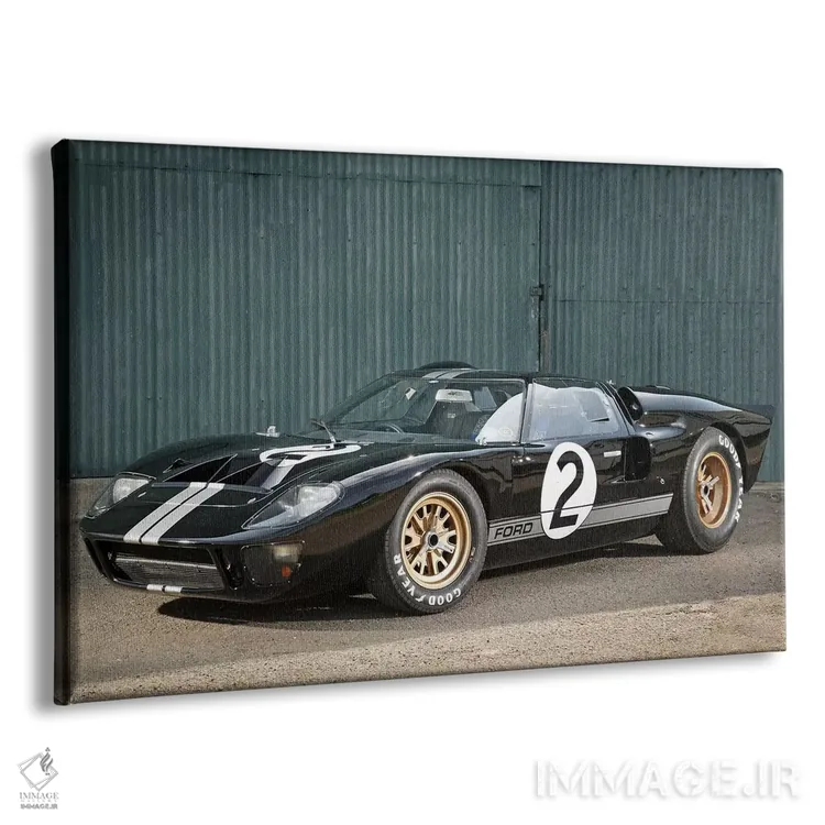 تابلو فورد GT40 لمانز، ۱۹۶۶ (خودرو مسابقه) اثر هنرمند ناشناس - نمای پرسپکتیو محصول