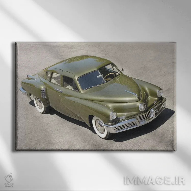 تابلو تاکر سدان ۱۹۴۸ (خودرو) اثر هنرمند ناشناس - نمای روبهرو روی دیوار