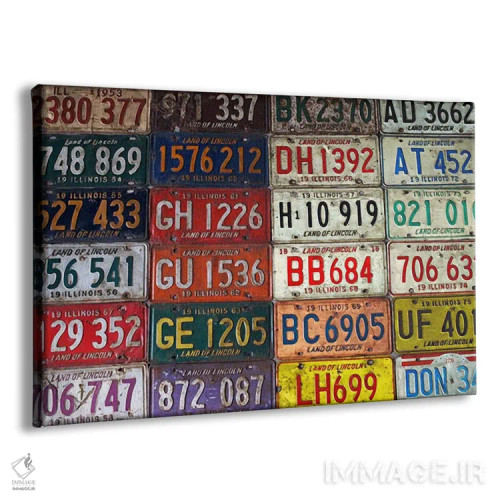 تابلو پلاکهای ایالتی خودرو اثر هنرمند ناشناس - نمای پرسپکتیو محصول