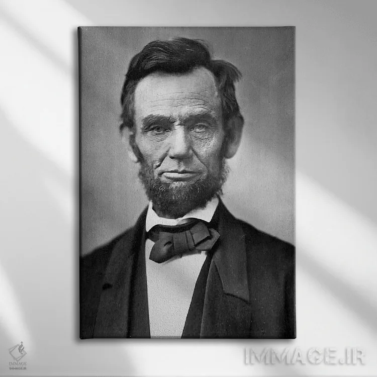 تابلو پرترهٔ آبراهام لینکلن اثر هنرمند ناشناس - نمای روبهرو روی دیوار