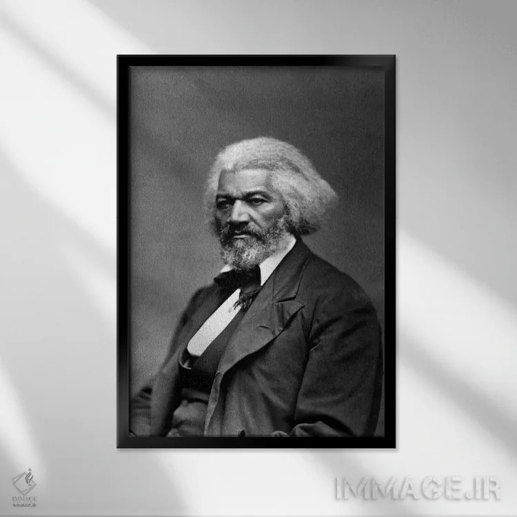 تابلو پرترهٔ فردریک داگلاس اثر هنرمند ناشناس - نمای قابدار مشکی