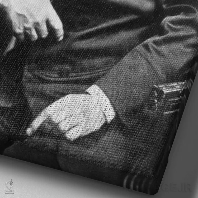 تابلو پرترهٔ کارل مارکس اثر هنرمند ناشناس - نمای نزدیک بافت بوم