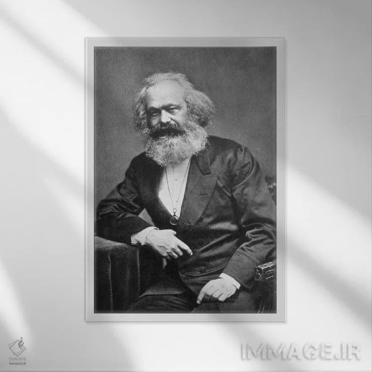 تابلو پرترهٔ کارل مارکس اثر هنرمند ناشناس - نمای قابدار سفید