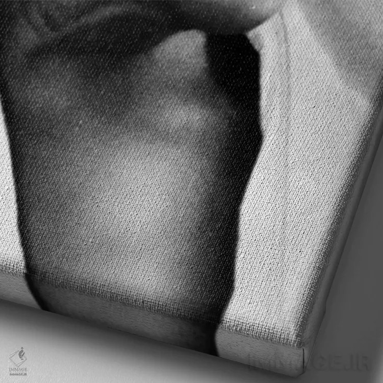 تابلو پرترهٔ گاندی اثر هنرمند ناشناس - نمای نزدیک بافت بوم