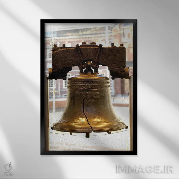 تابلو ناقوس آزادی (آمریکا) اثر هنرمند ناشناس - نمای قابدار مشکی