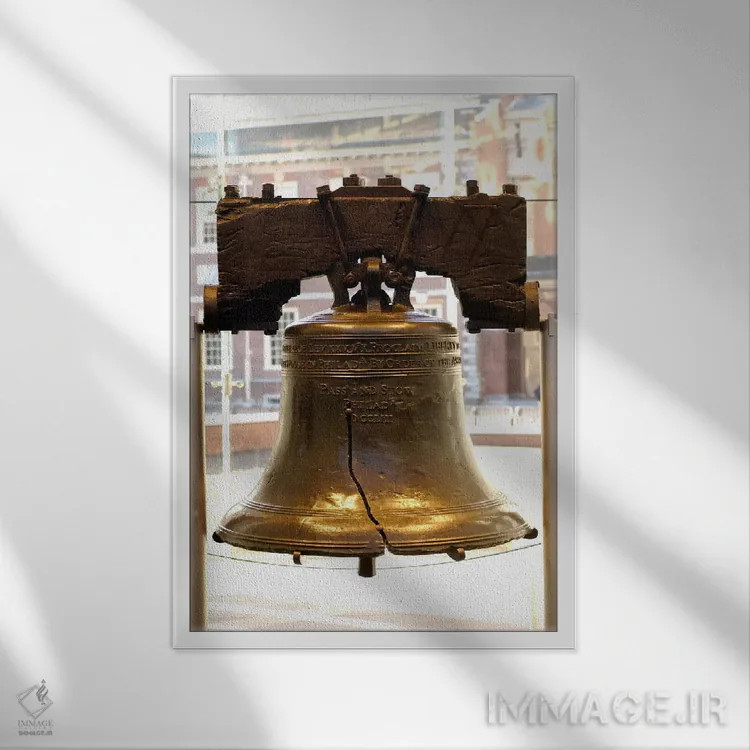 تابلو ناقوس آزادی (آمریکا) اثر هنرمند ناشناس - نمای قابدار سفید