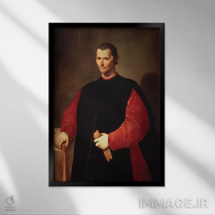 تابلو پرترهٔ نیکولو ماکیاولی اثر هنرمند ناشناس - نمای قابدار مشکی