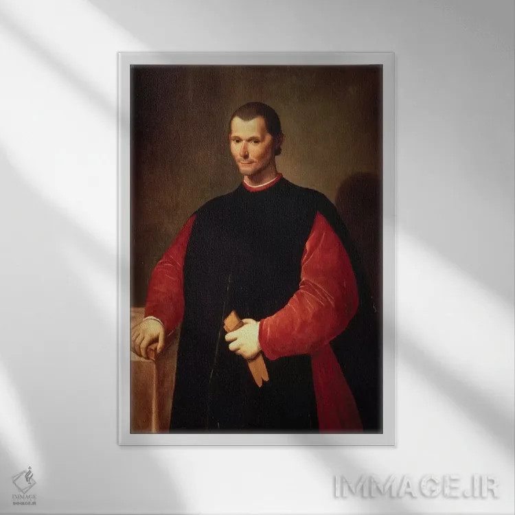 تابلو پرترهٔ نیکولو ماکیاولی اثر هنرمند ناشناس - نمای قابدار سفید