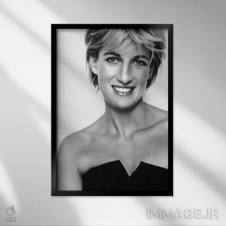 تابلو پرترهٔ پرنسس دایانا اثر هنرمند ناشناس - نمای قابدار مشکی