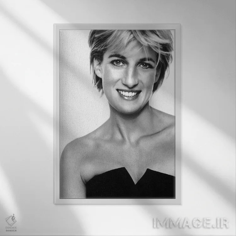 تابلو پرترهٔ پرنسس دایانا اثر هنرمند ناشناس - نمای قابدار سفید