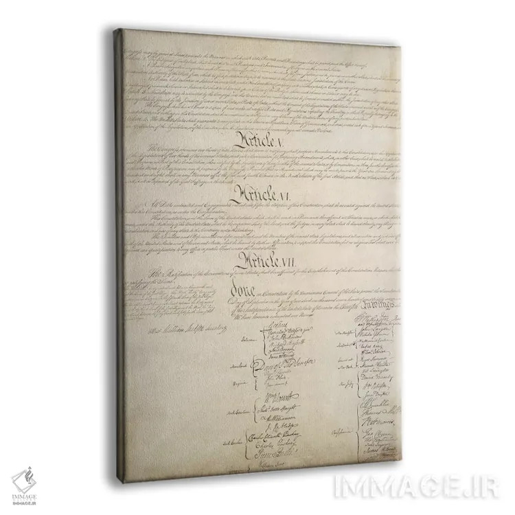 تابلو امضاهای سند قانون اساسی اثر هنرمند ناشناس - نمای پرسپکتیو محصول