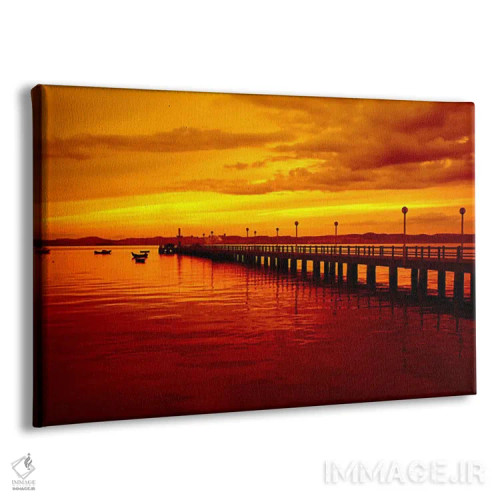 تابلو غروب در اسکله اثر هنرمند ناشناس - نمای پرسپکتیو محصول