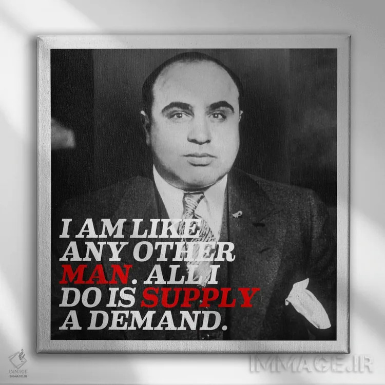 تابلو نقلقولی از آل کاپون اثر هنرمند ناشناس - نمای روبهرو روی دیوار