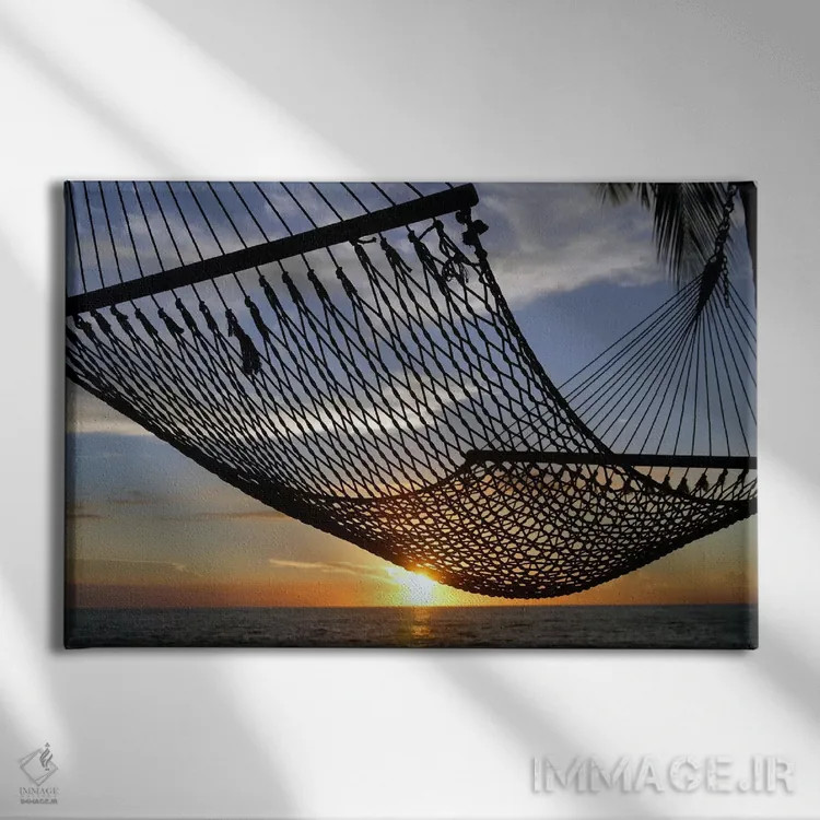 تابلو غروب هاوایی اثر هنرمند ناشناس - نمای روبهرو روی دیوار