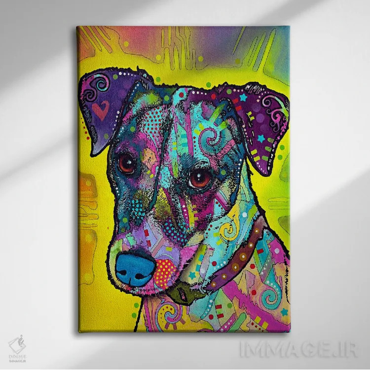 تابلو سگ جک راسل اثر باور روسو - نمای روبهرو روی دیوار