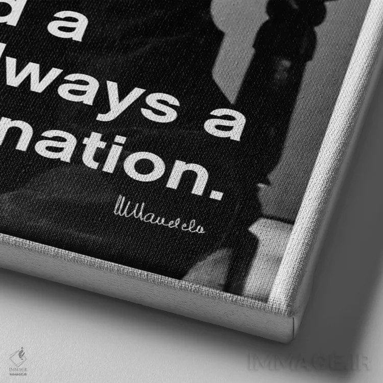 تابلو نقلقولی از نلسون ماندلا اثر هنرمند ناشناس - نمای نزدیک بافت بوم