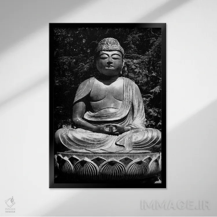تابلو بودای آسیایی اثر هنرمند ناشناس - نمای قابدار مشکی