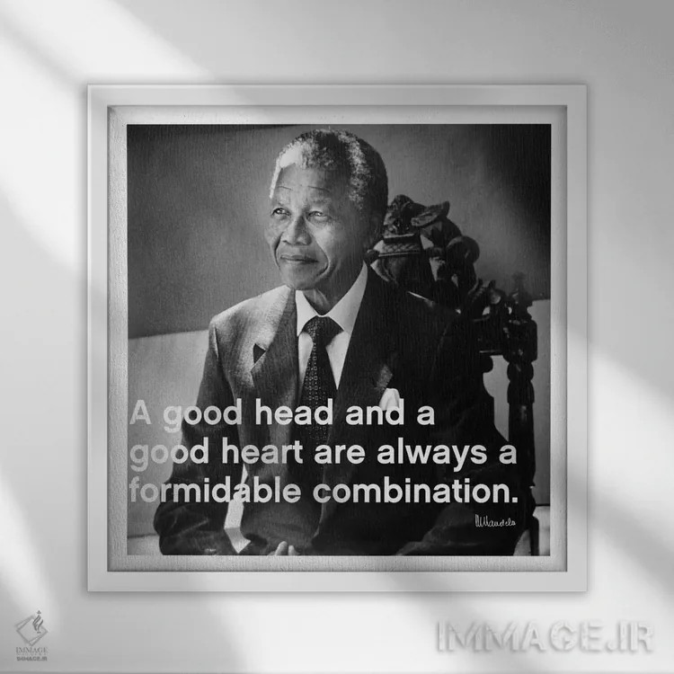 تابلو نقلقولی از نلسون ماندلا اثر هنرمند ناشناس - نمای قابدار سفید