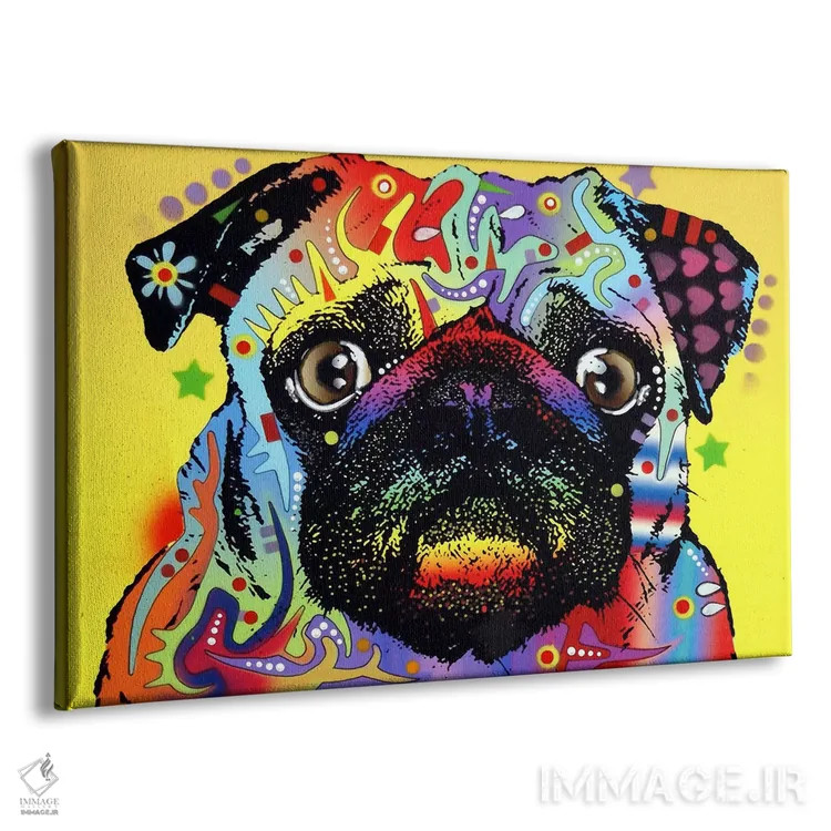 تابلو سگ پاگ اثر باور روسو - نمای پرسپکتیو محصول