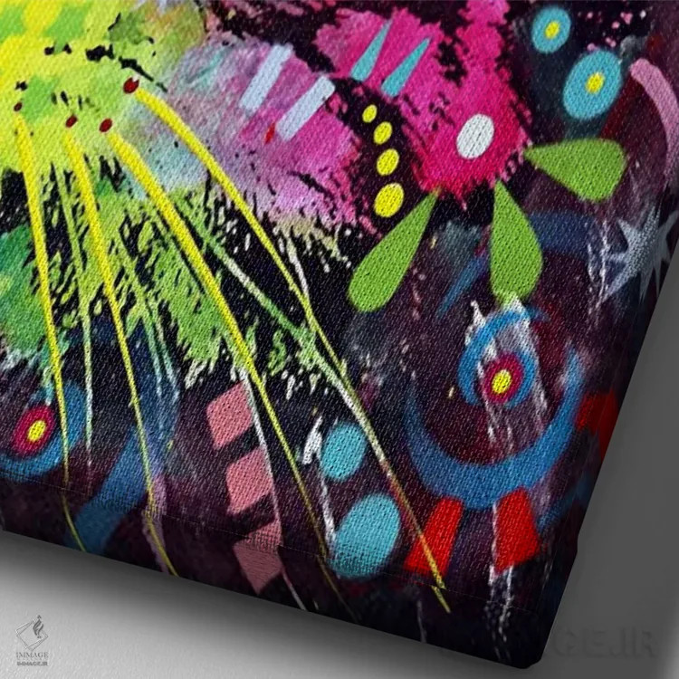 تابلو گربهٔ متفکر تاجدار اثر باور روسو - نمای نزدیک بافت بوم