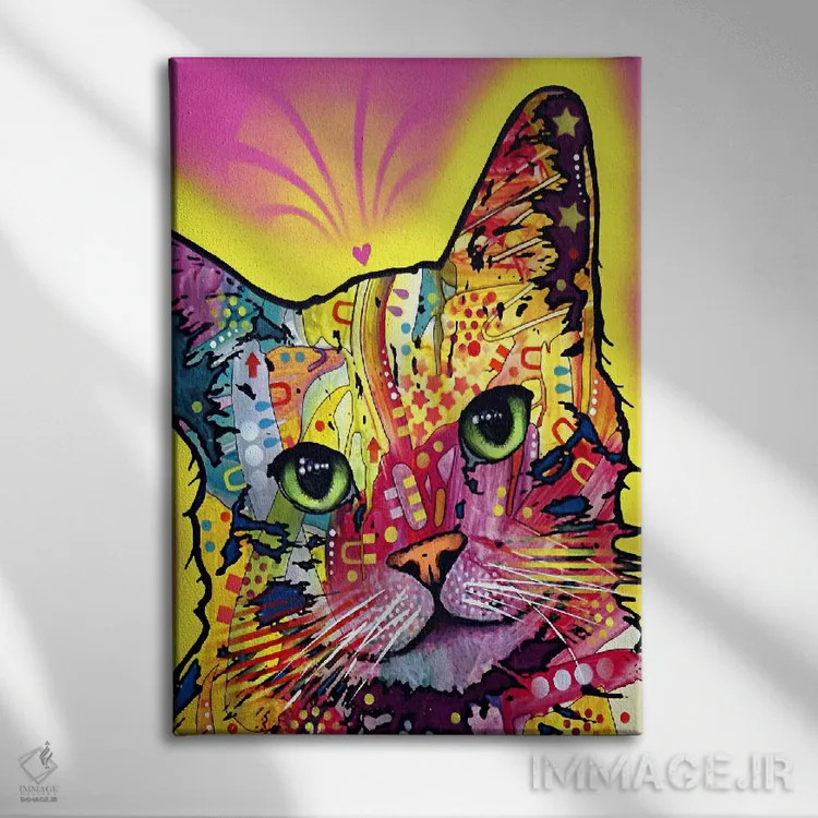 تابلو گربهٔ مایل اثر باور روسو - نمای روبهرو روی دیوار