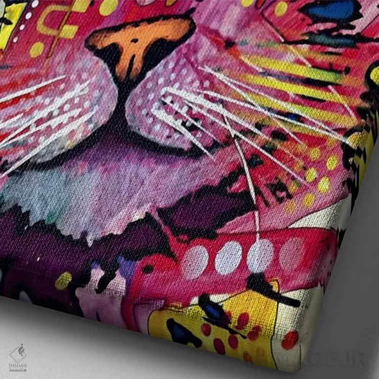 تابلو گربهٔ مایل اثر باور روسو - نمای نزدیک بافت بوم