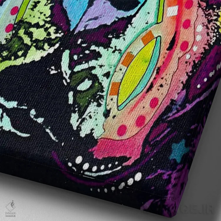 تابلو پیت بول متفکر اثر باور روسو - نمای نزدیک بافت بوم