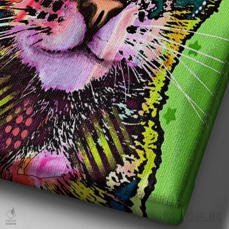 تابلو گربهٔ هوشیار اثر باور روسو - نمای نزدیک بافت بوم