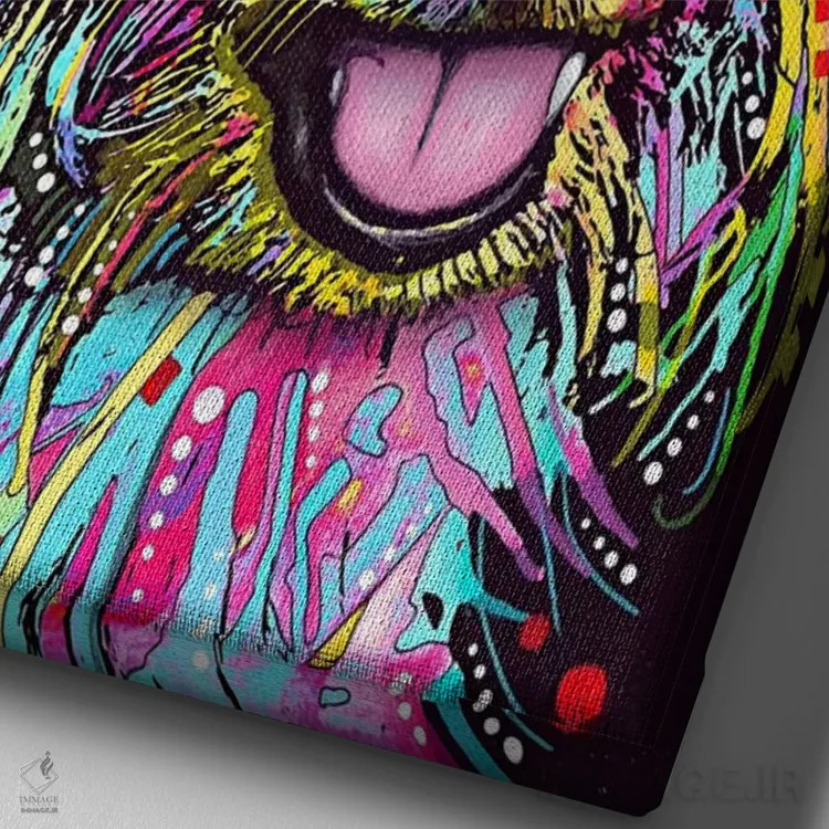 تابلو یورکی (سگ نژاد یورکشایر تریر) اثر باور روسو - نمای نزدیک بافت بوم