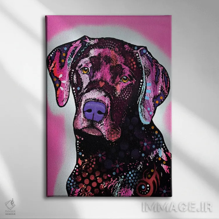 تابلو لابرادور سیاه اثر باور روسو - نمای روبهرو روی دیوار