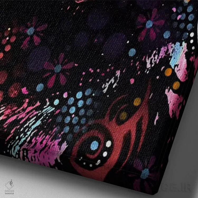 تابلو لابرادور سیاه اثر باور روسو - نمای نزدیک بافت بوم