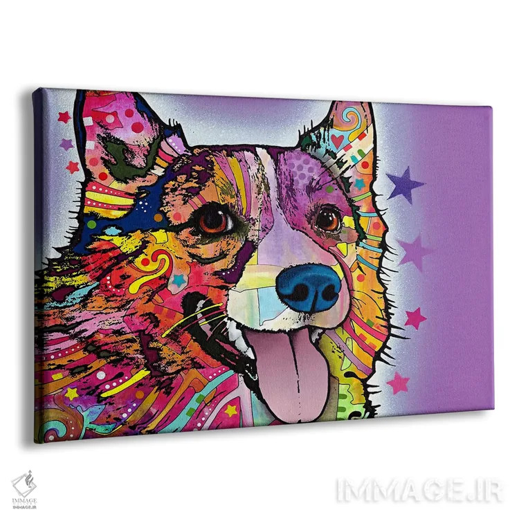 تابلو کورگی (سگ نژاد کورگی) اثر باور روسو - نمای پرسپکتیو محصول