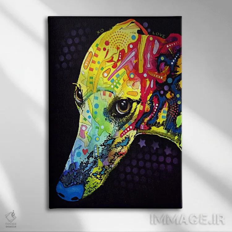 تابلو گریهاند (سگ گریهاند) اثر باور روسو - نمای روبهرو روی دیوار