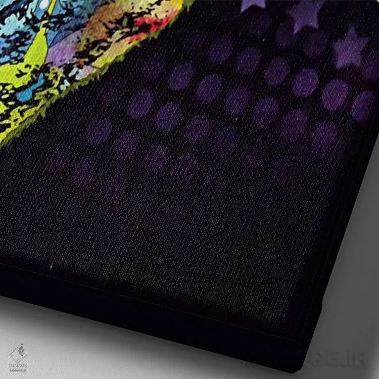 تابلو گریهاند (سگ گریهاند) اثر باور روسو - نمای نزدیک بافت بوم