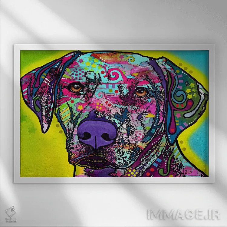 تابلو رودزین ریجبک (سگ نژاد رودزین) اثر باور روسو - نمای قابدار سفید